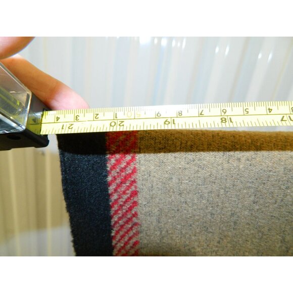 Brown Black Red Beige Plaid Fringe Poncho Shawl Wrap One Size Fits Most - Picture 8 of 11